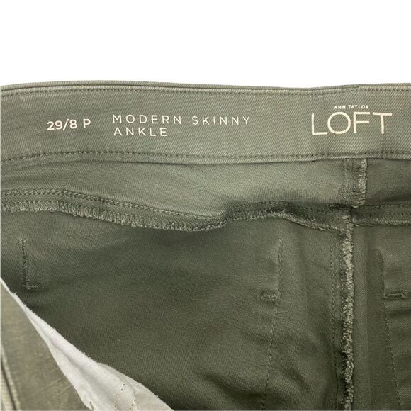 Loft Modern Skinny Ankle Olive Pant size 8P - Picture 4 of 5